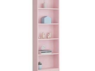 Habitdesign Estantería Juvenil 6 baldas, Librería Vertical, Modelo I-Joy, Acabado en Color Rosa Nube, Medidas: 180 cm (Alto) x 52 cm (Ancho) x 25 cm (Fondo)