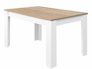 Habitdesign Mesa de Comedor Extensible, Mesa salón o Cocina, Acabado en Color Blanco Artik y Roble Canadian, Modelo Kendra, Medidas: 140-190 cm (Largo) x 90 cm (Ancho) x 78 cm (Alto)