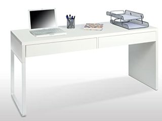 Habitdesign Mesa Escritorio con 2 Cajones, Mesa de Despacho, Mesa de Oficina, Modelo Touch, Color Blanco Artik, Medidas: 138 cm (Ancho) x 50 cm (Fondo) x 75 cm (Alto)