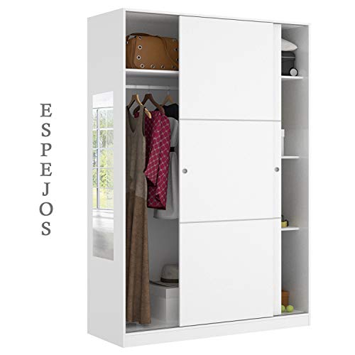 HABITMOBEL Armario Oficina con estantes de 204 x120 Espejos Incluidos