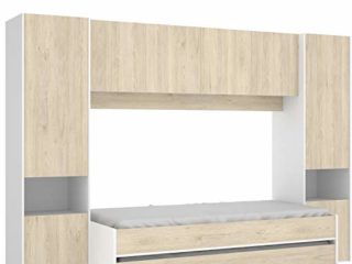 HABITMOBEL Cama Nido con Armario y altillo, Medidas; Ancho: 303 cm x Fondo: 92 cm x Alto: 203 cm