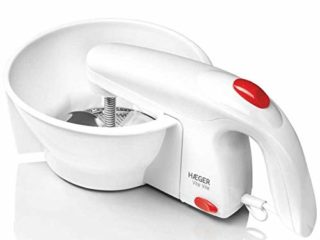HAEGER Vite Vite - Pasapuré Eléctrico con 25W de Potencia - 3 Discos de Corte: Corte Fino, Medio y Grueso, Hoja de Acero INOX, fácilmente Desmontable