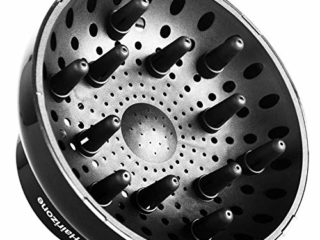 Hairizone difusor Universal para secadores de pelo con boquilla de diámetro 4,3-6,6 cm, para pelo rizado u ondulado, seca y gana el máximo volumen sin encrespamiento, negro