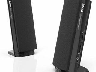 Hama | Altavoces para pc portátiles (Altavoces para Ordenador con conexión Audio Jack 3.5mm, Altavoces PC con conexión USB, Rango frecuencia 140-20000Hz), Negro