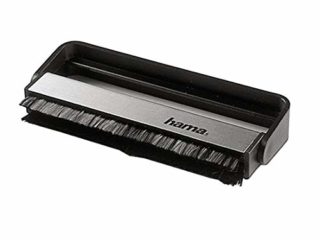 Hama - Cepillo de fibras de carbono para vinilos (limpieza antiestática de vinilos, cepillo para vinilos), negro/plata