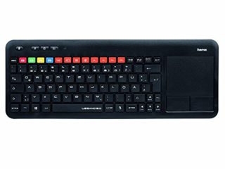 Hama uzzano 3.0 - QWERTY español Teclado inalámbrico con Funciones específicas Samsung Smart TV, con touchpad táctil, Color Negro.