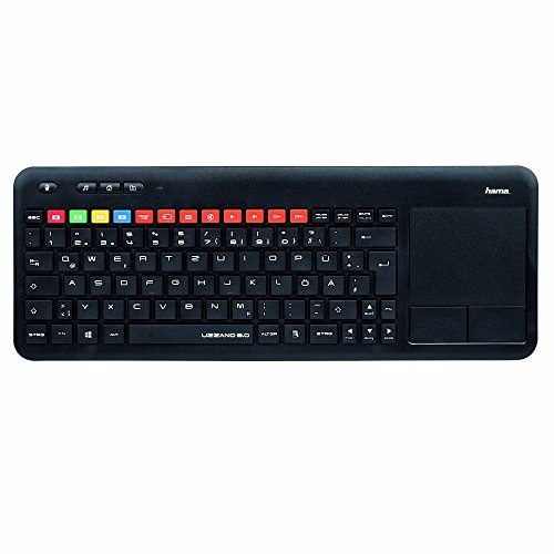 Hama uzzano 3.0 - QWERTY español Teclado inalámbrico con Funciones específicas Samsung Smart TV, con touchpad táctil, Color Negro.
