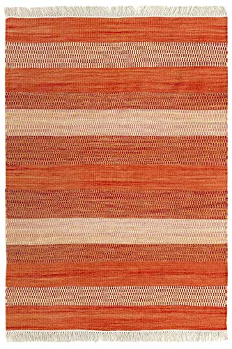 HAMID - Alfombra Kilim Étnica Moderna, Alfombra de Lana Hecha a Mano, Alfombra para Salón, Dormitorio, Entrada. (180x120cm)