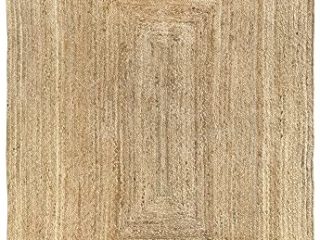 HAMID Alfombra Yute Alhambra Color Natural - Alfombra 100% Fibra de Yute, Trenzado a Mano, Alfombras de Salón, Comedor, Dormitorio, Pasillos, Color Natural (120x170cm)