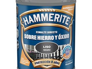 Hammerite Esmalte directo sobre hierro y óxido Liso Brillante Negro 250 ml