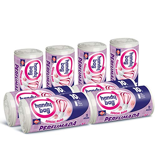 Handy Bag Bolsas de Basura 10L Baño , Extra Resistentes, Perfumadas, 120 Bolsas