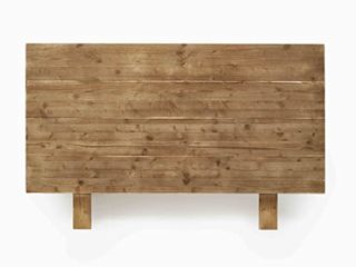 HANNUN - Cabecero de Cama Nala de Madera Artesanal | Fabricado en Madera de Abeto Macizo | Cabecero de Cama Rústico | Cama 150 o Queen Size | Color Nogal Envejecido