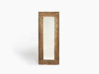 HANNUN - Espejo Grande de Madera Maciza Amarie | Espejo de Pared y Cuerpo Entero de Estilo Rústico Mediterráneo | 165 x 65 cm | Madera de Abeto Origen Sostenible | Color Nogal Envejecido