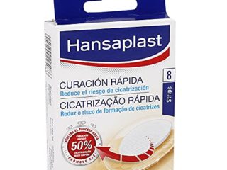 Hansaplast Apósito Cura Rápida, apósitos cicatrizantes para acelerar el proceso de curación, tiritas transpirables y resistentes al agua para curar heridas, 1 x 8 ud