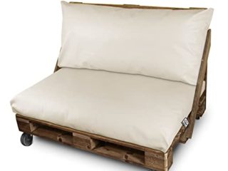 HAPPERS Cojín Impermeable y Desenfundable para Palets en Polipiel Exterior Crudo 120x80x20