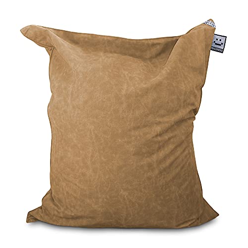 HAPPERS Puff Gigante XXL Algodón Orgánico COTOTEC Tierra con Relleno para Interior. Cojín Gigante Muy cómodo y versátil Puede ser sustituto del sofá o también de la Cama