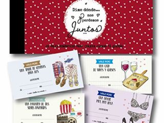 Happymots Talonario 20 Vales Románticos | Dime Dónde y Nos Perdemos Juntos | Regalos originales de pareja | 15 propuestas + 5 vales para rellenar | Regalo para San Valentin para mujer y hombre