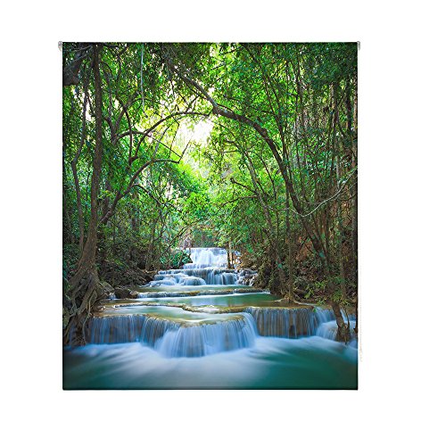 HappyStor HSCP8770 Estor Enrollable Estampado Digital Paisajes Tejido Traslúcido Medida Total Estor:95x180 (**Solo Ancho Tela:91-92cm.**)