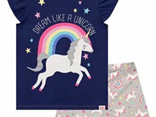 Harry Bear Corto Pijamas para Niñas Unicornio Azul 9-10 Años