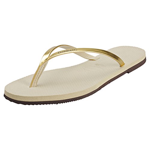 Havaianas You Metallic, Chanclas Mujer, Sand Gray/Light Gold, 35/36 EU