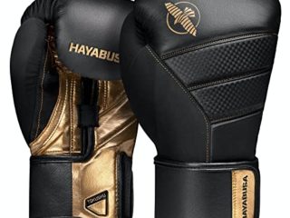 Hayabusa - Guantes de boxeo T3, 12oz, Negro/Dorado