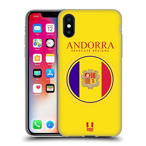 Head Case Designs Bandera De Andorra Remiendos de La Bandera Carcasa de Gel de Silicona Compatible con Apple iPhone X/iPhone XS