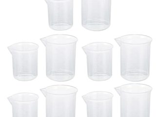 Healifty - Tazas medidoras de plástico de 50 ml con escala graduada para mezclar manchas de pintura, resina epoxi y recipiente de líquido de laboratorio