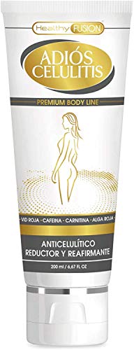 Healthy Fusion Gel anticelulítico, reductor y reafirmante intensivo, Elimina la celulitis y la piel de naranja, Reafirma, tonifica e hidrata la piel, Fórmula adelgazante Gel 200ml
