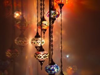 Hecho a mano turco marroquí árabe oriental bohemio estilo Tiffany mosaico de vidrio colorido lámpara de pie lámparas decoración del hogar 7 globo grande