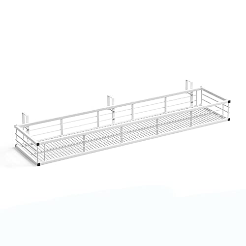 HEcSHENG Contenedores De Plantas Soporte De Estante De Flores para Colgar En El Balcón, Maceteros De Riel, Macetas para Exterior, Barandilla De Cubierta,Blanco,100x20cm
