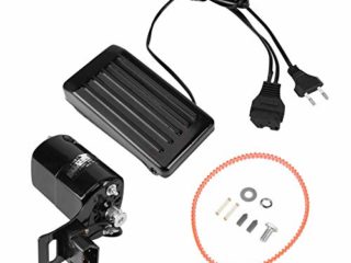 HEEPDD Motor de máquina de Coser, 220 V CCW Pedal de Control de pie Juego de cinturón de Cepillo de carbón Motor de máquina de Coser Antigua para el hogar Motor doméstico (Enchufe de la UE)