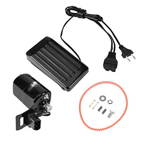 HEEPDD Motor de máquina de Coser, 220 V CCW Pedal de Control de pie Juego de cinturón de Cepillo de carbón Motor de máquina de Coser Antigua para el hogar Motor doméstico (Enchufe de la UE)