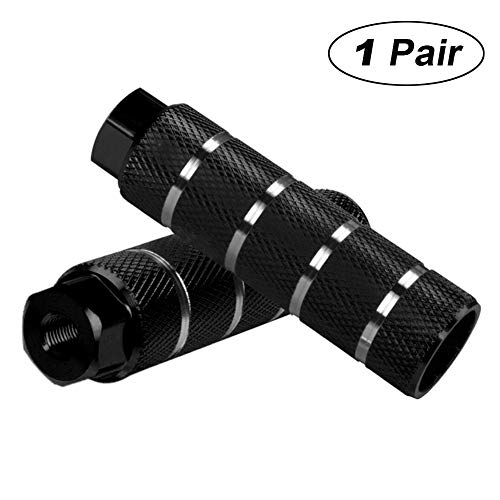 Helaryfreemear - Estribos para BMX de aleación de aluminio, antideslizantes (2 unidades), Negro , 2