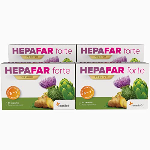 Hepafar Forte | Complejo de cardo mariano, alcachofa y diente de león | 120 cápsulas de alta dosis | Con vitamina E, fosfolípidos | Innovadora fórmula patentada de alta biodisponibilidad