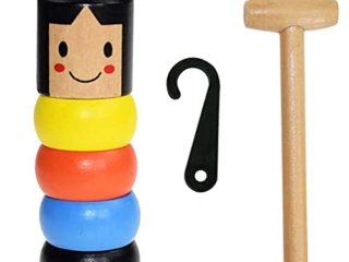 Herbests Juguete mágico de madera irrompible, juguete de madera para hombres y mujeres, juguete mágico de madera para niños y adultos, marioneta mágica y divertida con magia