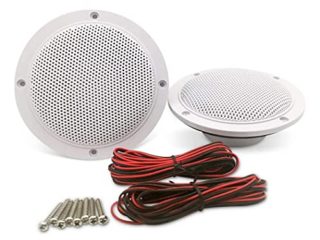 Herdio Altavoz Redondo de 2 vías para Techo de 4 Pulgadas Blanco + Adecuado para ambientes húmedos-baño, Cocina, Porche Interior