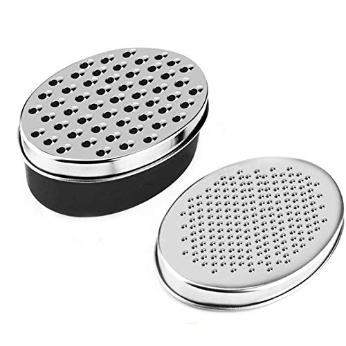 Herramienta para Rallar Queso Manual Multifuncional Rallador de Frutas con Contenedor Rallador Frutas de Acero Inoxidable Duradero para Queso Patata Mantequilla Jengibre Ajo Chocolate Limón (Negro)