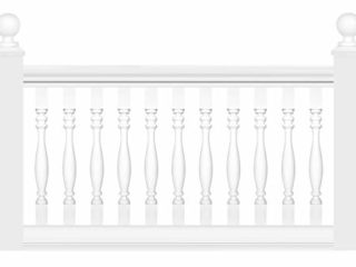 HEXIM - Barandilla de plástico de poliuretano, color blanco, selección de todos los componentes, Perfect M1010 (tapa de pilar puntiaguda M1017)