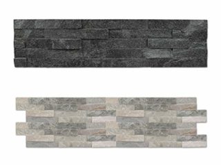 HEXIM Revestimiento de pared de piedra natural para interiores y exteriores, alta duración (mezcla de correas de ladrillo, beige, 24 paquetes)