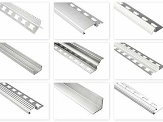 HEXIM Riel de acero inoxidable para azulejos, 2 m, gran selección de alturas y perfiles, acero inoxidable V2A, perfil protector de bordes de 32 mm para esquinas interiores
