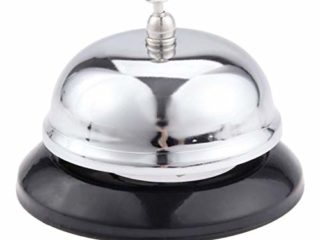 HeyNana Timbre de Recepción de Hotel Timbre de Mesa Timbre de Servicio Timbre Clasico de Acero para Llamadas de Servicio Plata Camarero