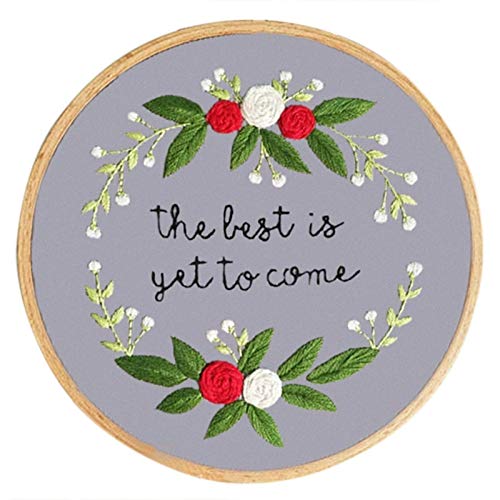 HHTC DIY Bordado Plantas Trabajo Hecho a Mano de la Costura for Principiantes Kit de Punto de Cruz Cinta Pintura Bastidor de Bordado Decoraciones caseras (Color : 1)