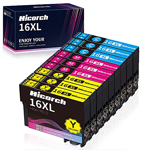 Hicorch 16XL Multipack para Epson 16 Cartuchos de Tinta Compatible con Epson Workforce WF-2010 WF-2510 WF-2520 WF-2530 WF-2540 WF-2630 WF-2650 WF-2660 WF-2750 WF-2760 (3 Cian,3 Magenta,3 Amarillo)