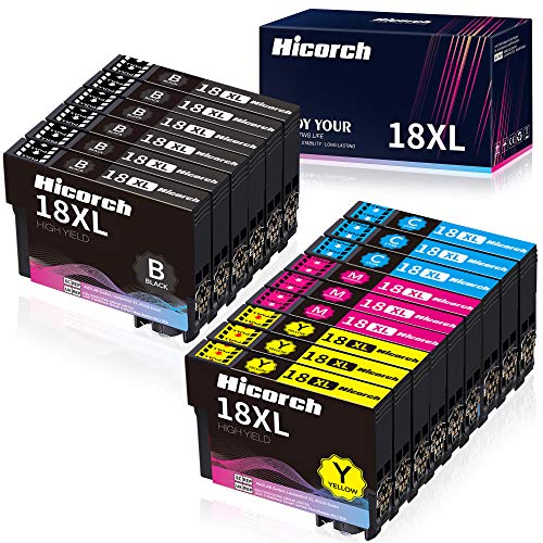 Hicorch 18XL Cartuchos de Tinta para Epson 18 XL Compatible con Epson Expression Home XP-205 XP-212 XP-215 XP-225 XP-302 XP-305 XP-312 XP-315 XP-322 XP-325 XP-402 XP-405 XP-412 XP-415 XP-422 XP-425