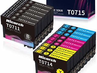 Hicorch T0715 Cartuchos de Tinta para Epson T0711 T0712 T0713 T0714 Compatible con Epson Stylus SX100 SX105 SX115 SX205 SX210 SX218 SX400 SX405 SX515W DX4000 DX4400 DX7400 DX8400 BX300F (15 Pack)