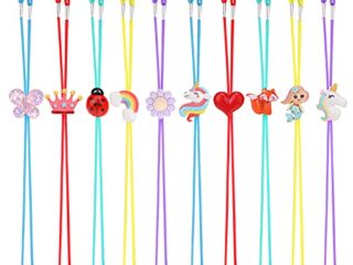 Hifot 10 Piezas Muchacha Correa Gafas, Unicornio Mariquita Zorro Mariposa Sirena Gancho de Máscara Ajustable, Dibujos Animados Retenedor Cadenas Cordones para Gafas