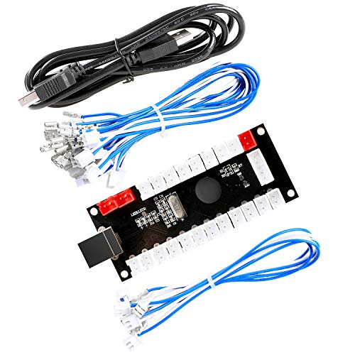 Hikig PC de codificador USB de retardo cero a botones Joystick / Arcade para MAME, Windows, Raspberry Pi, Arcade1Up, Arcade Fighting Games DIY - Tamaño del conector del cable: 4.8 mm