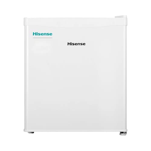 Hisense RR55D4AW1 - Mini Bar, Frigorífico Pequeño, 42 L de Capacidad Neta, 51 Cm Alto, Table Top, Una Puerta Reversible, Bajo Encimera, Silencioso, Color Blanco