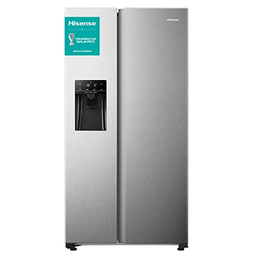 Hisense RS650N4AC1 - Frigorífico Side By Side, Total No Frost con ventilación Multi Air Flow, Dispensador de hielo y agua, 499 L de capacidad, acabado inoxidable