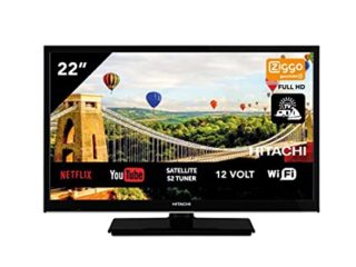 Hitachi 22HE4002 Android TV Smart WiFi, 22 pulgadas, 56 cm, Full HD, LED, TV DVB-S2/C/T2, 12 V y 220 V, ideal también para camping